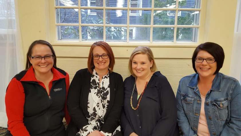 Renee Miller, Board President; Amy Pierce, Executive Director; Angela Fowler, Administrative Coordinator; Nicole Gollhardt, Director of School Age Child Care